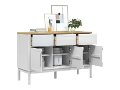 Aparador FLORO madera maciza de pino blanco 114x43x74 cm