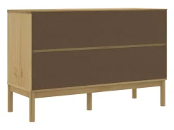Aparador FLORO madera maciza de pino marrón cera 114x43x74 cm