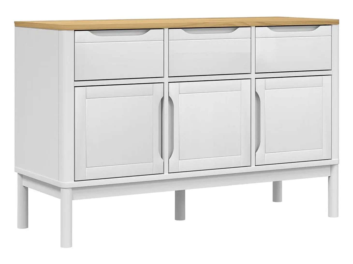Aparador FLORO madera maciza de pino blanco 114x43x74 cm ES123177