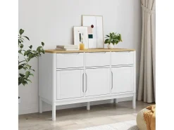Aparador FLORO madera maciza de pino blanco 114x43x74 cm ES123177