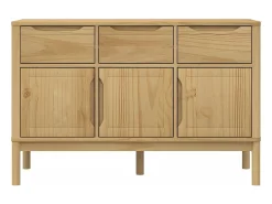 Aparador FLORO madera maciza de pino marrón cera 114x43x74 cm ES876285