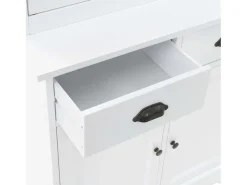 Aparador galés con 4 puertas MDF y madera de pino 80x40x180 cm