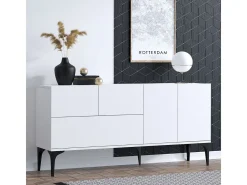 Aparador Glis DEC0023 blanco negro 150x35x75 cm