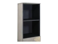 Aparador Gris 38 x 33,5 x 160 cm Madera maciza de mango