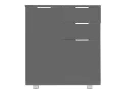 Aparador Gris Brillo 71x35x80 cm Madera de Ingeniería