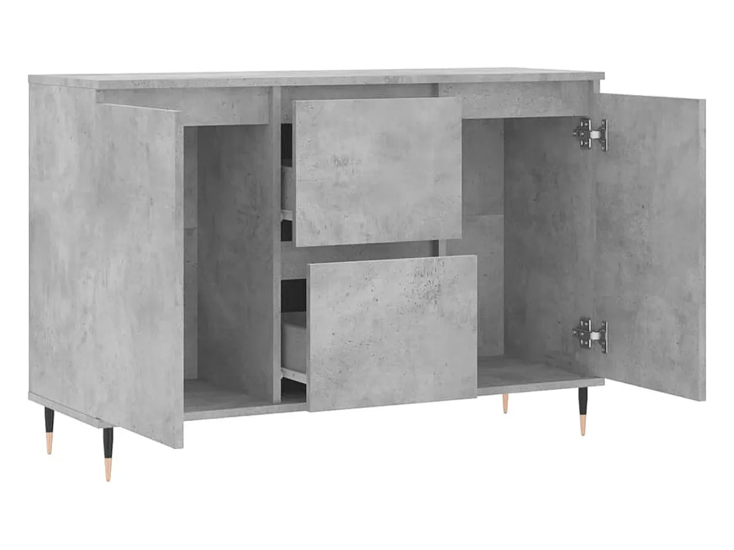 Aparador gris hormigón 104x35x70 cm madera de ingeniería