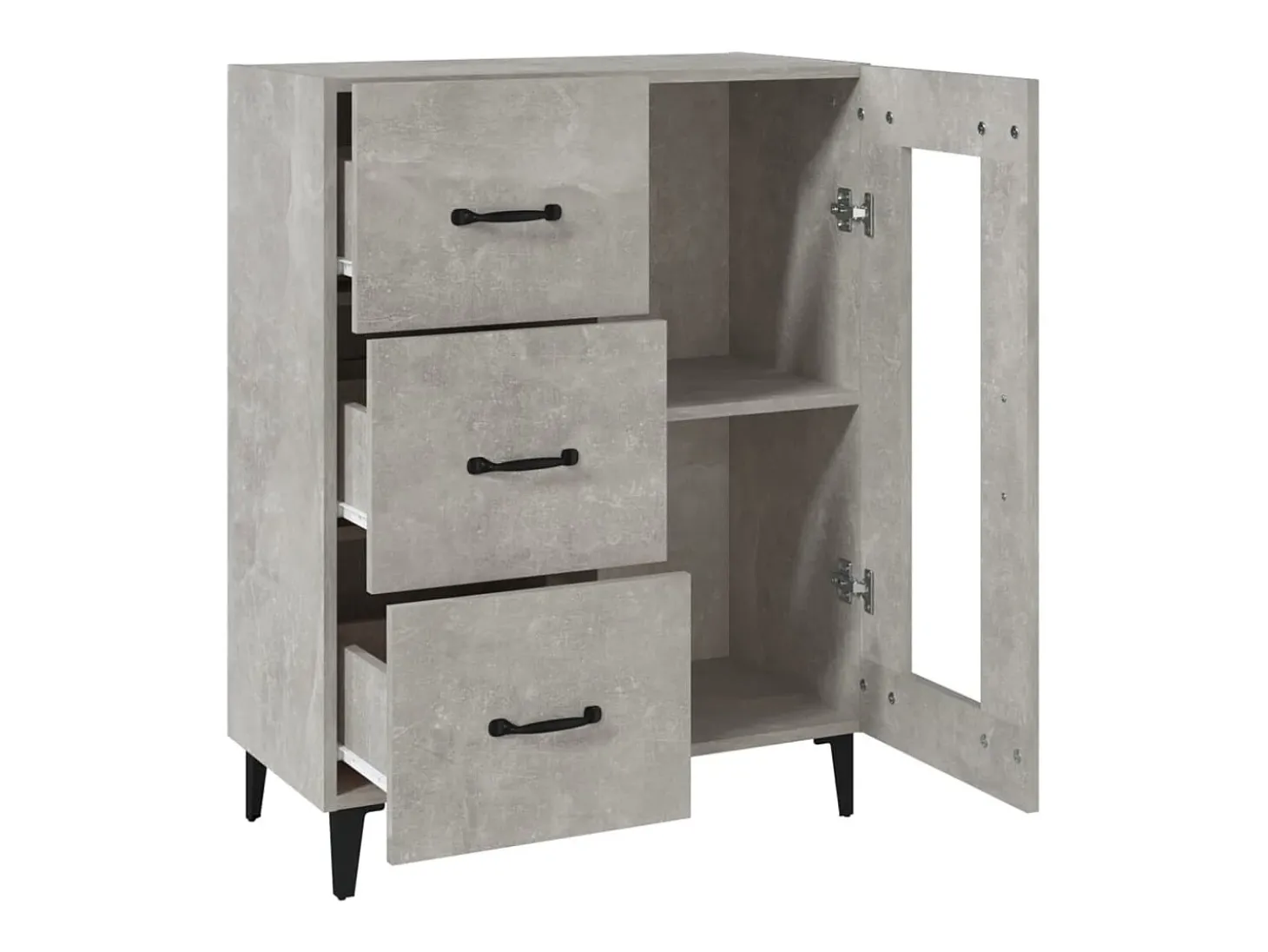 Aparador gris hormigón 69,5x34x90 cm madera de ingeniería