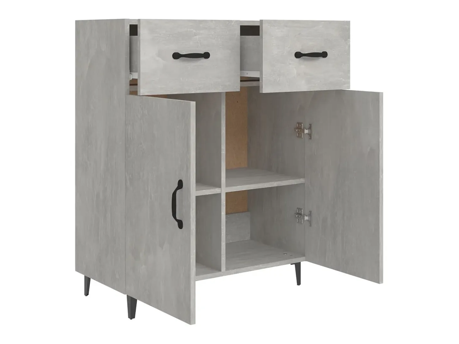 Aparador gris hormigón 69,5x34x90 cm madera de ingeniería