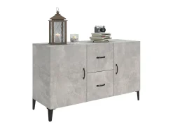 Aparador gris hormigón 100x36x60 cm madera de ingeniería