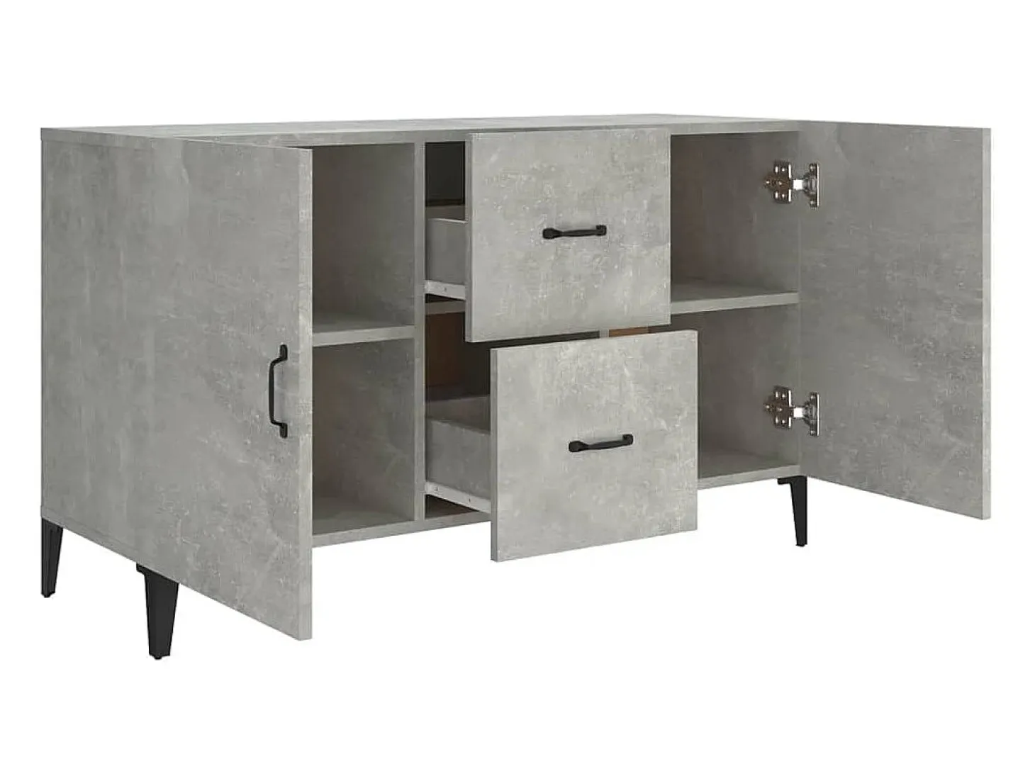 Aparador gris hormigón 100x36x60 cm madera de ingeniería