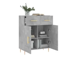 Aparador gris hormigón 69,5x34x90 cm madera de ingeniería