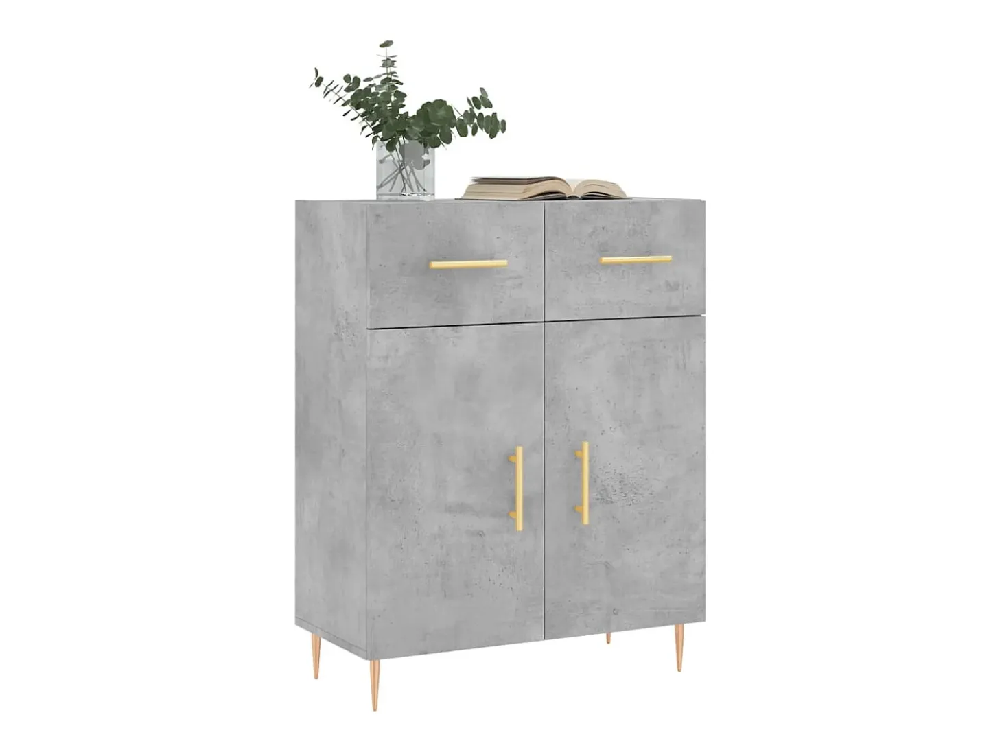 Aparador gris hormigón 69,5x34x90 cm madera de ingeniería
