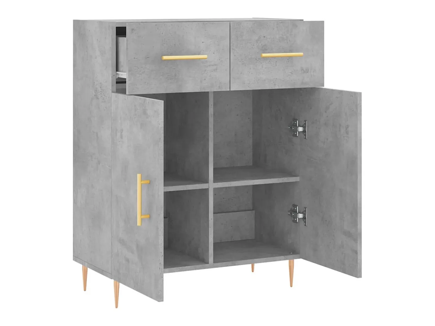 Aparador gris hormigón 69,5x34x90 cm madera de ingeniería