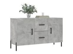 Aparador gris hormigón 100x36x60 cm madera de ingeniería
