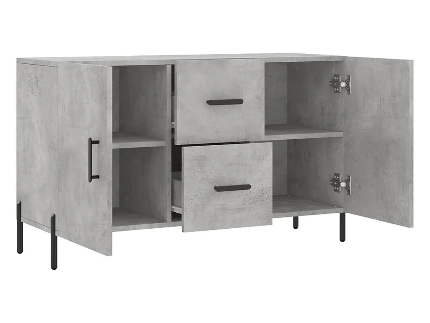 Aparador gris hormigón 100x36x60 cm madera de ingeniería
