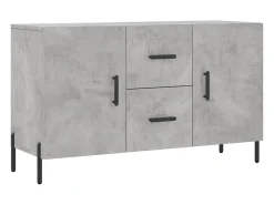 Aparador gris hormigón 100x36x60 cm madera de ingeniería