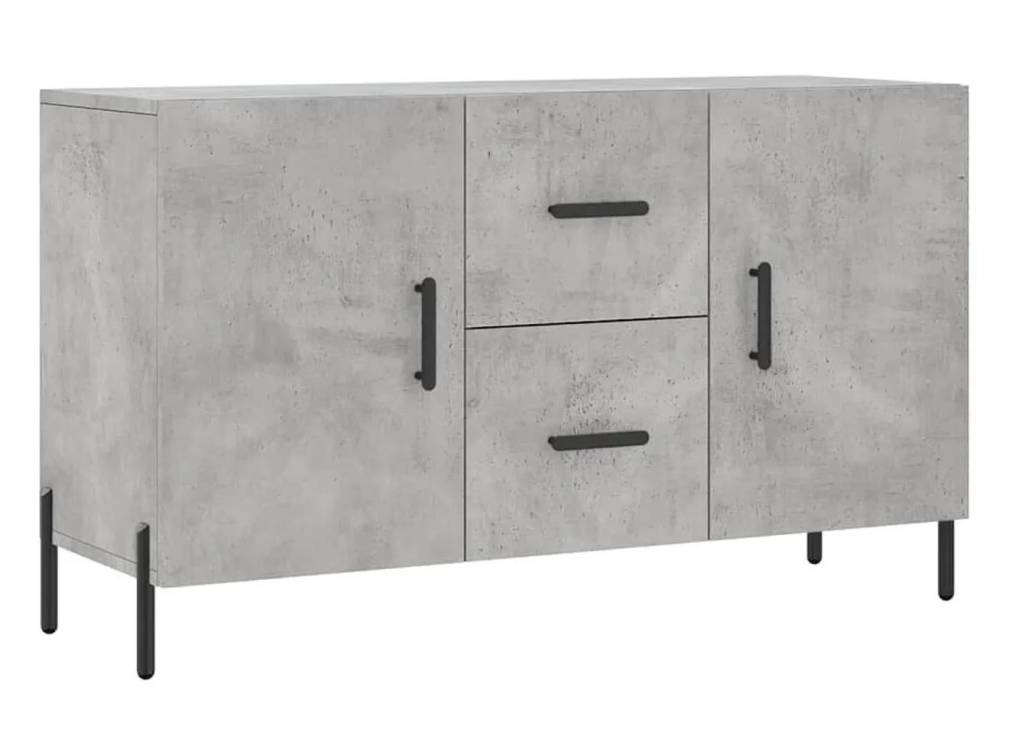 Aparador gris hormigón 100x36x60 cm madera de ingeniería