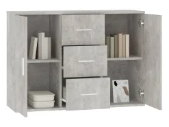 Aparador Gris Hormigón 91x29,5x65 cm Madera de Ingeniería