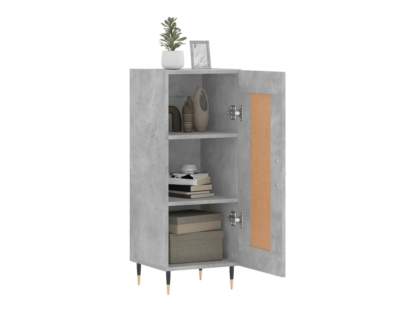 Aparador Gris Hormigón 34,5x34x90 cm Madera de Ingeniería