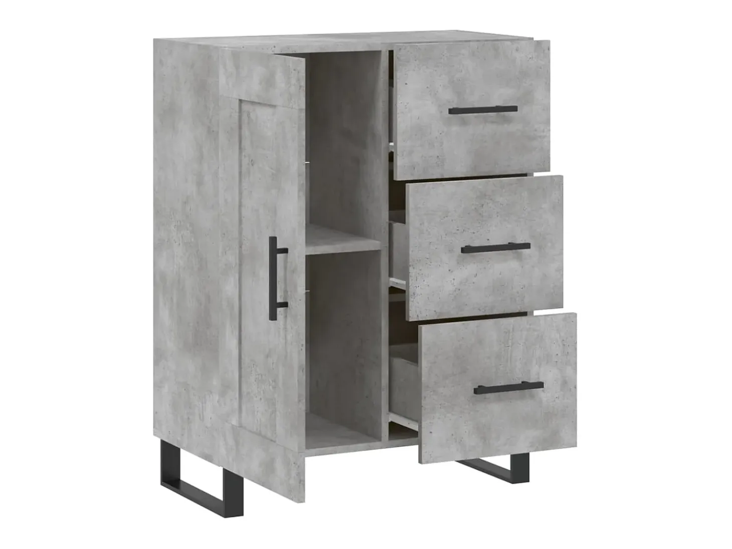 Aparador gris hormigón 69,5x34x90 cm madera de ingeniería