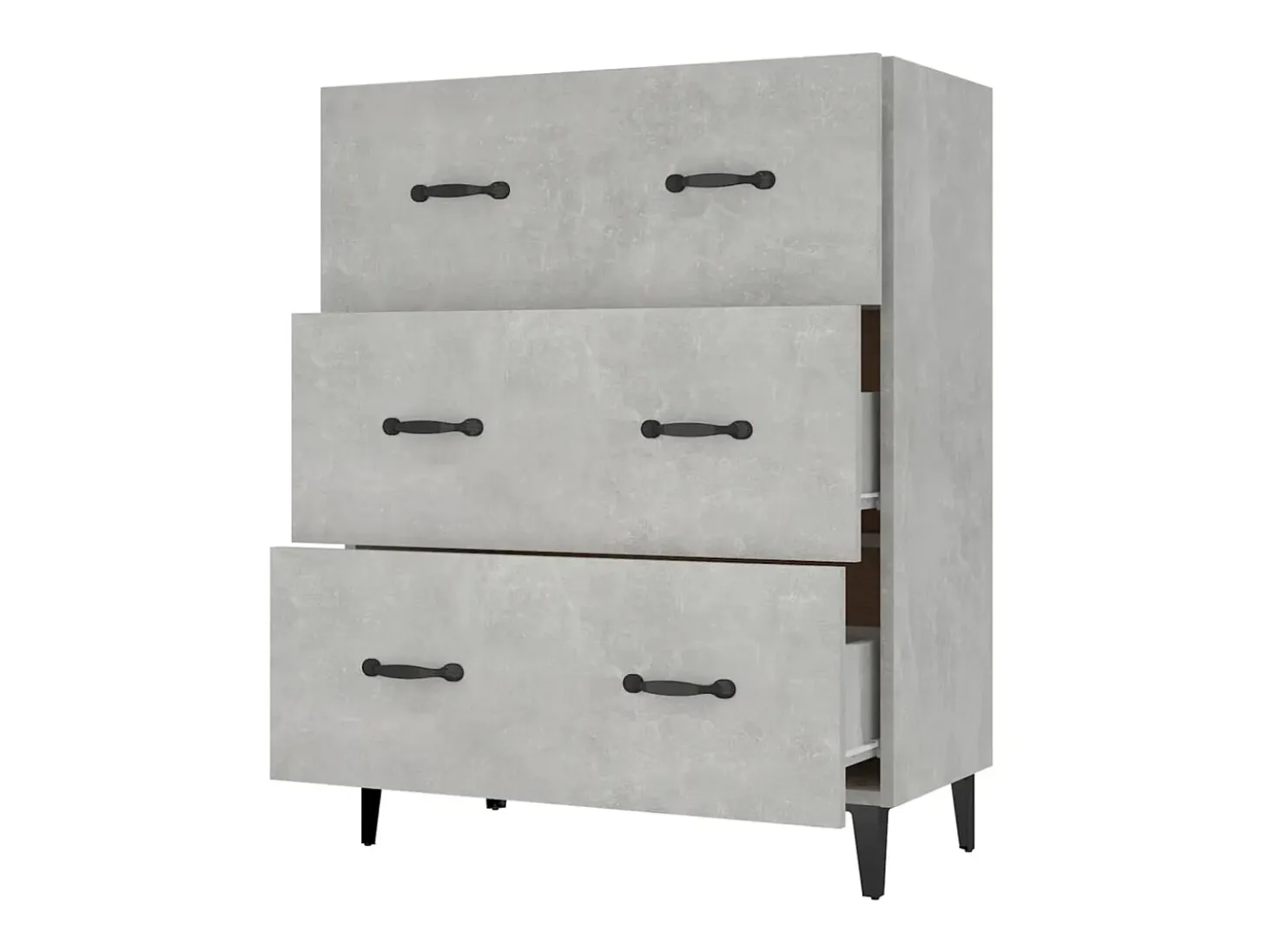 Aparador gris hormigón 69,5x34x90 cm madera de ingeniería