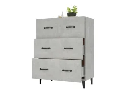 Aparador gris hormigón 69,5x34x90 cm madera de ingeniería