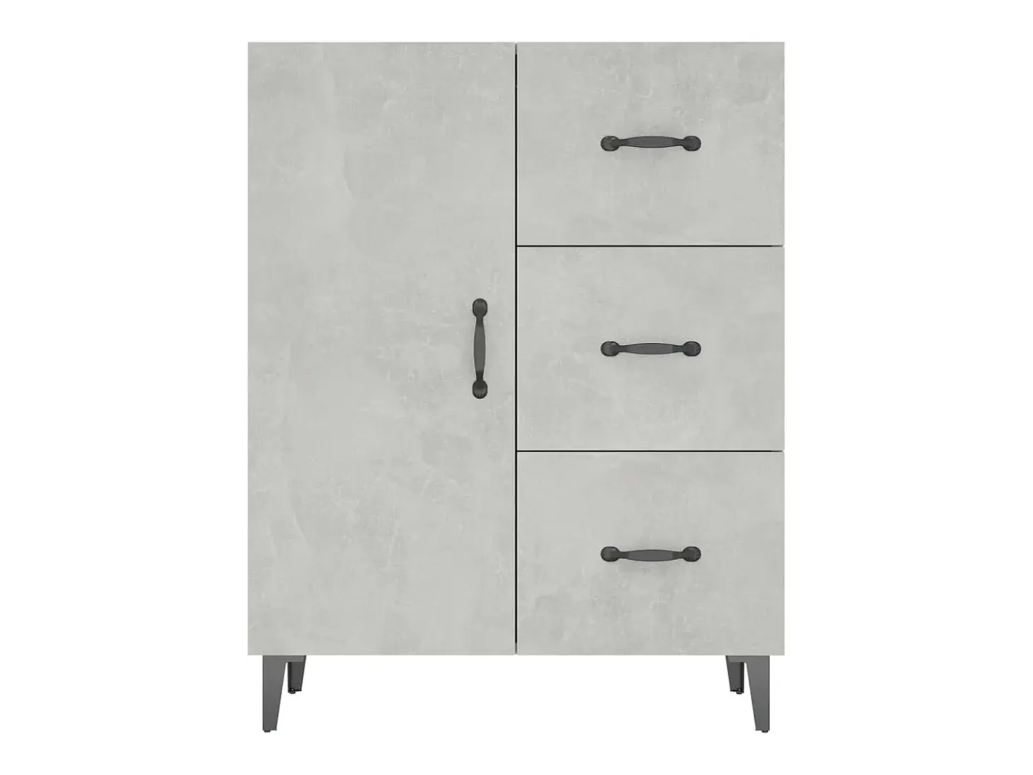 Aparador gris hormigón 69,5x34x90 cm madera de ingeniería