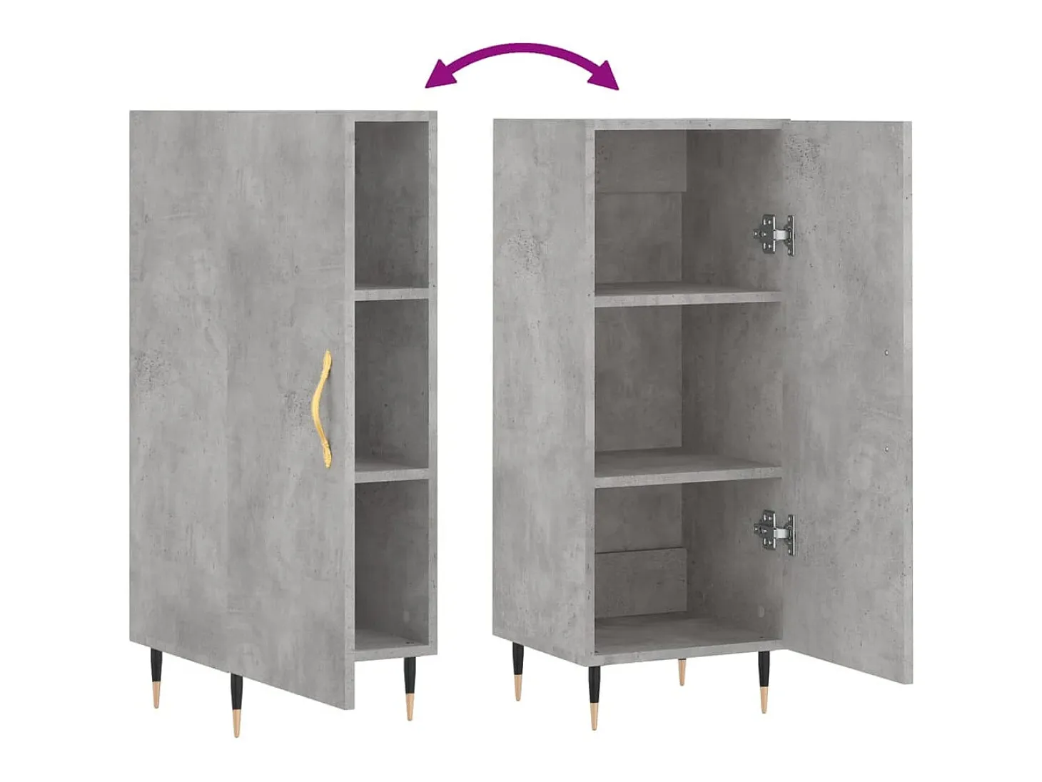 Aparador Gris Hormigón 34,5x34x90 cm Madera de Ingeniería