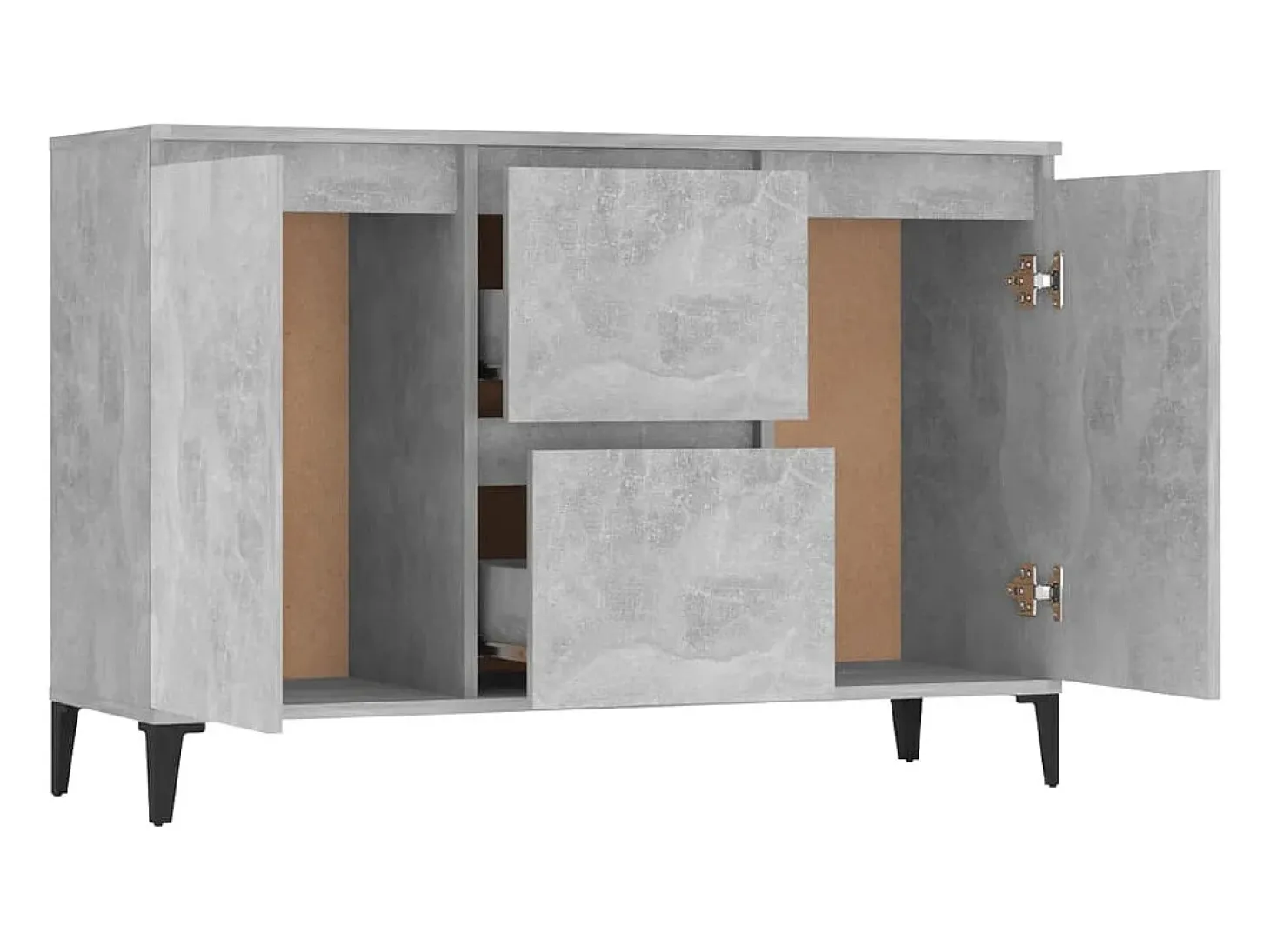 Aparador gris hormigón 104x35x70 cm madera de ingeniería