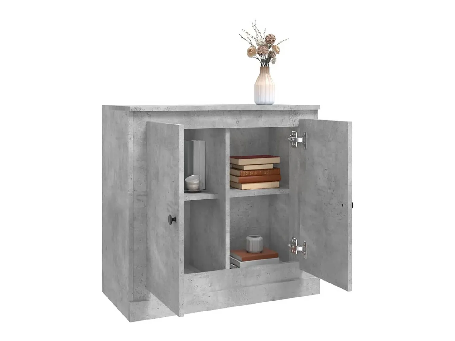 Aparador gris hormigón 70x35,5x67,5 cm madera de ingeniería