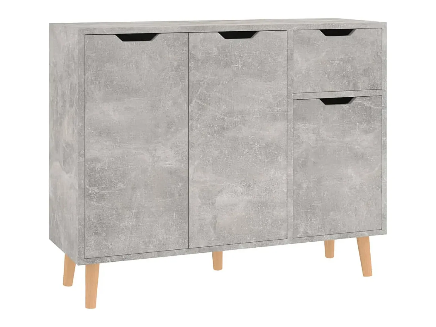 Aparador gris hormigón 90x30x72 cm madera de ingeniería