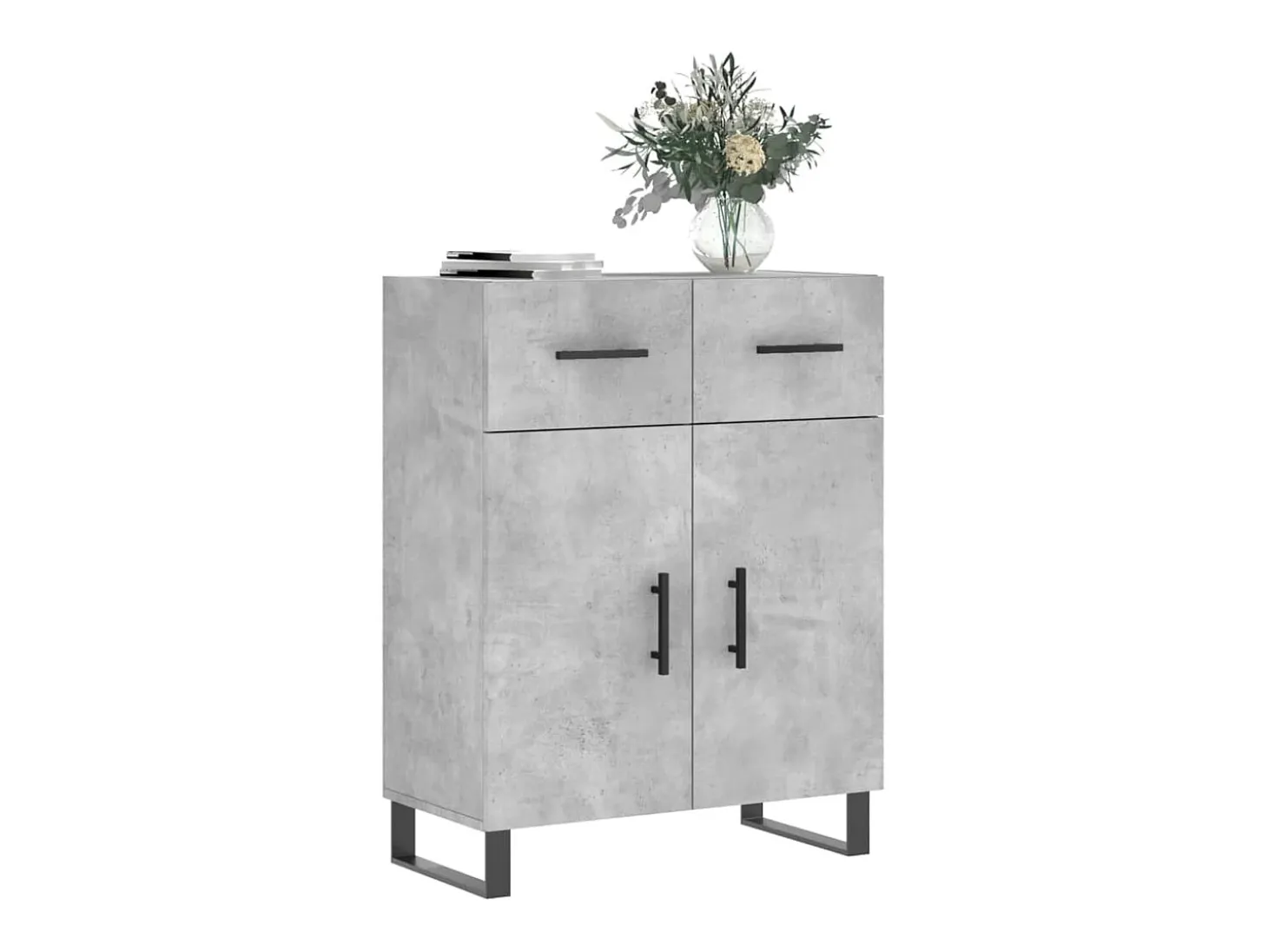 Aparador gris hormigón 69,5x34x90 cm madera de ingeniería