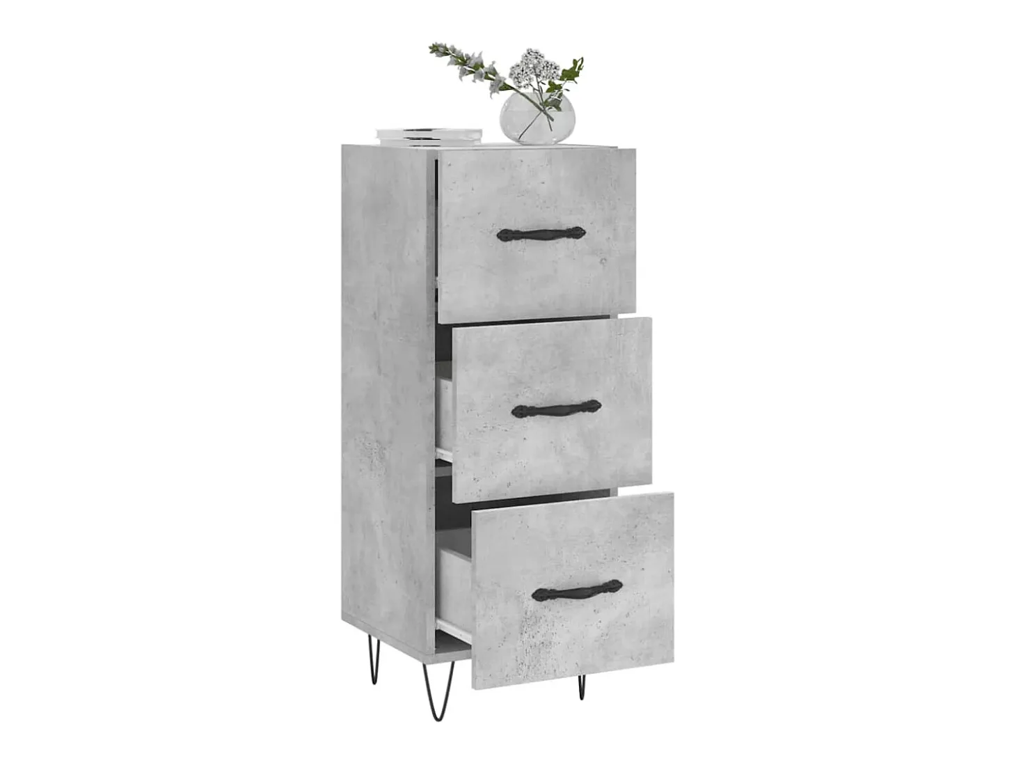 Aparador Gris Hormigón 34,5x34x90 cm Madera de Ingeniería