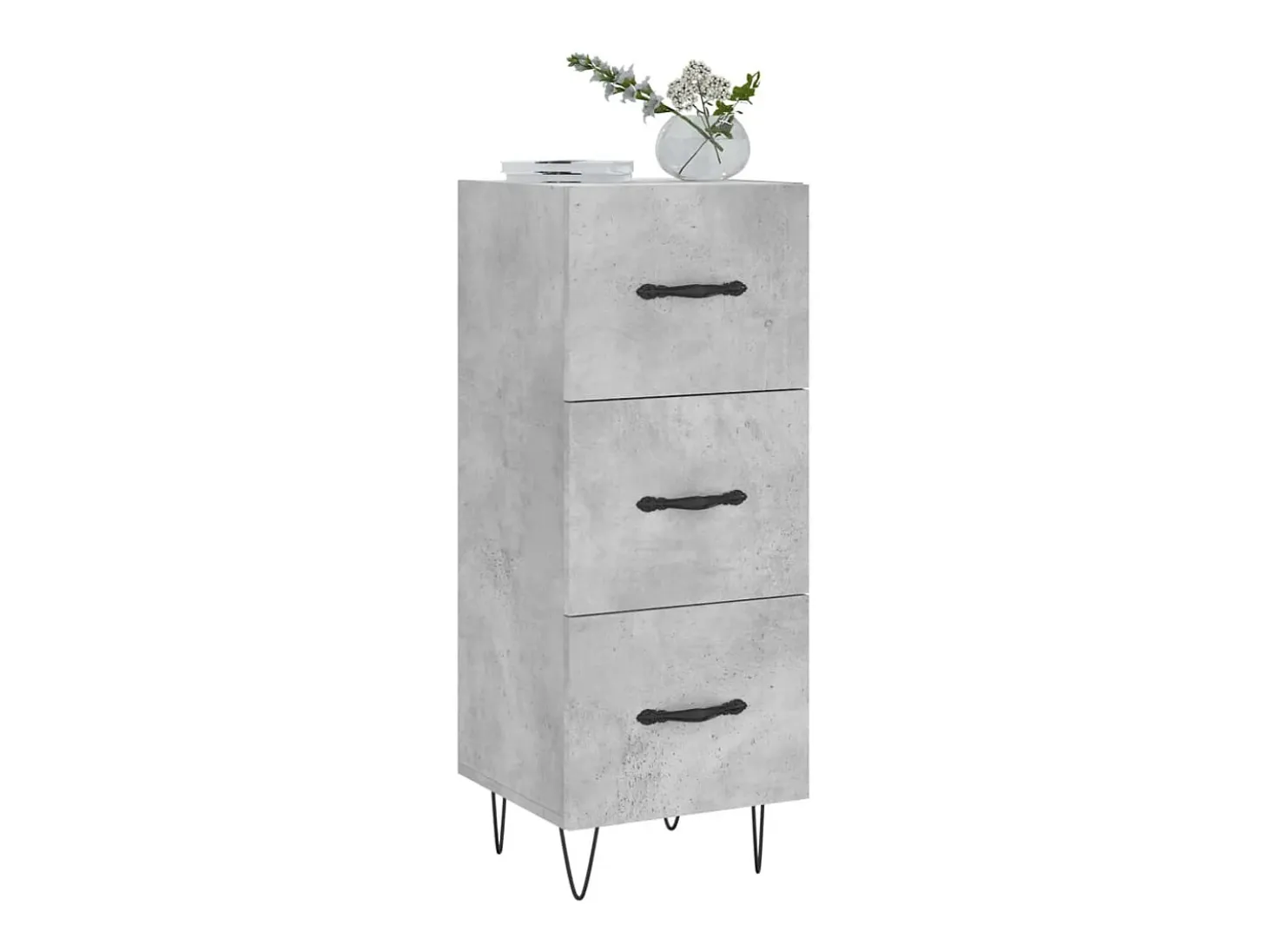 Aparador Gris Hormigón 34,5x34x90 cm Madera de Ingeniería