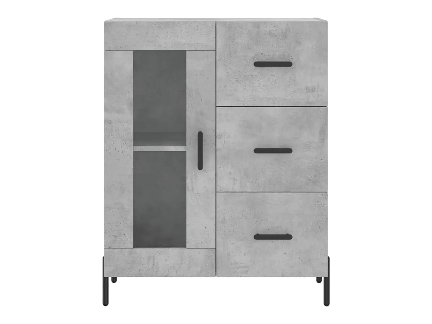 Aparador gris hormigón 69,5x34x90 cm madera de ingeniería