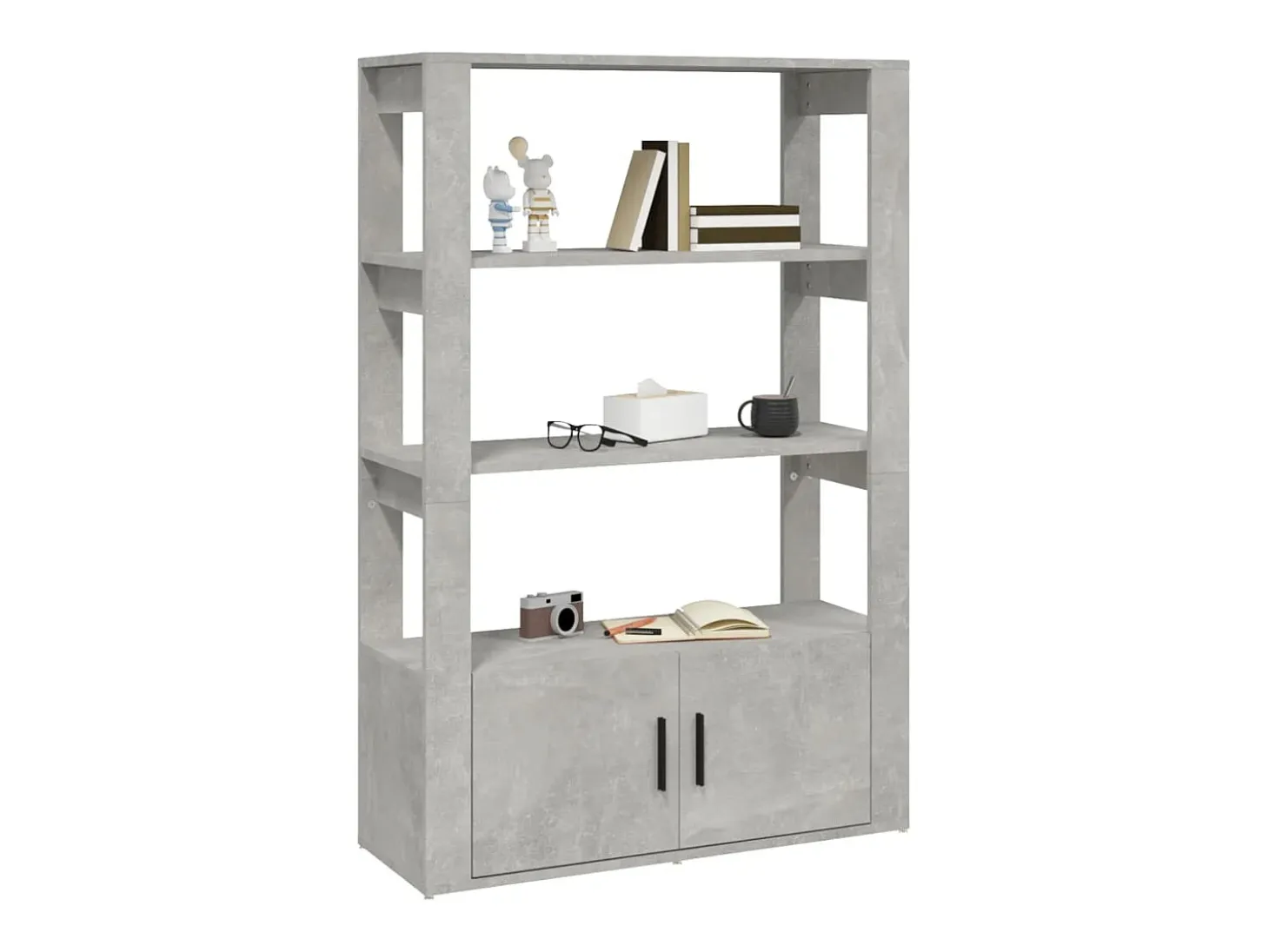 Aparador Gris Hormigón 80x30x119,5 cm Madera de Ingeniería