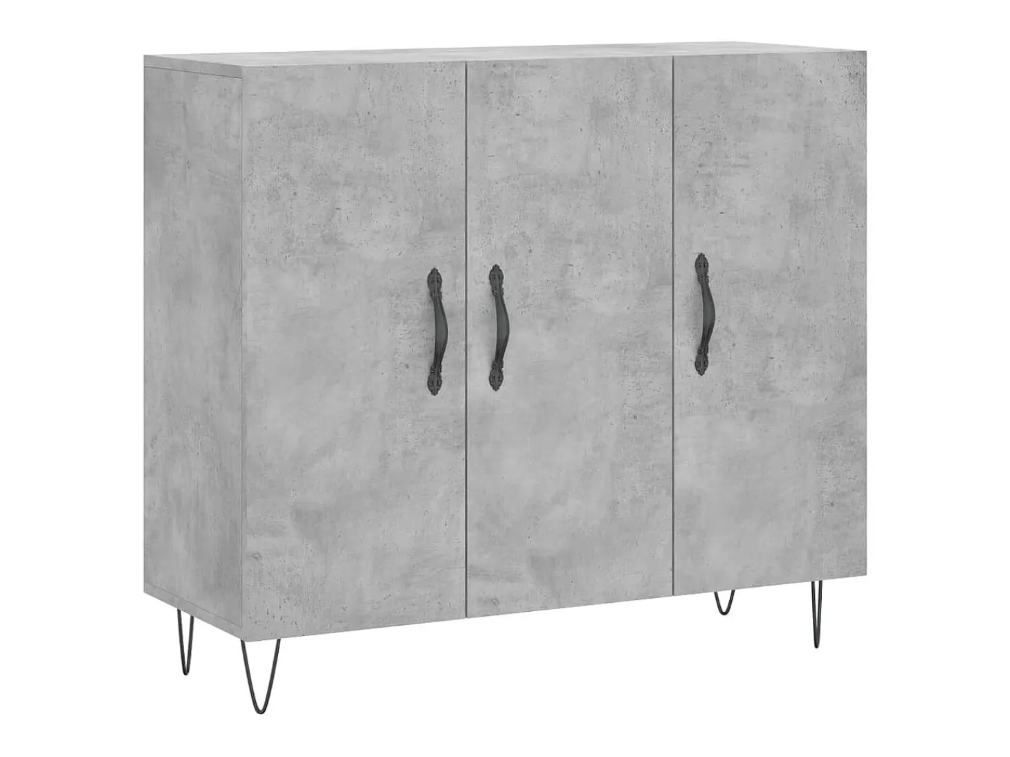 Aparador gris hormigón 90x34x80 cm madera de ingeniería