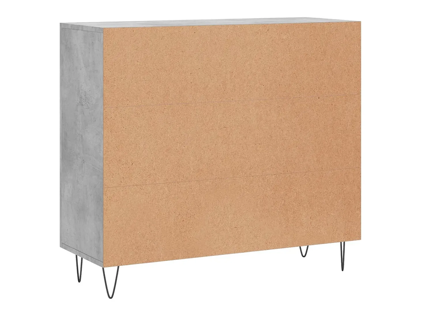 Aparador gris hormigón 90x34x80 cm madera de ingeniería