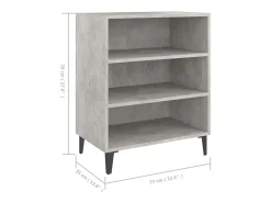 Aparador gris hormigón 57x35x70 cm madera de ingeniería