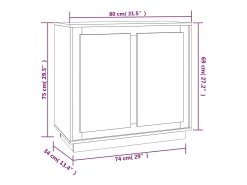 Aparador gris hormigón 80x34x75 cm madera de ingeniería