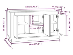 Aparador gris hormigón 102x35x55 cm madera de ingeniería