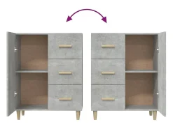 Aparador gris hormigón 69,5x34x90 cm madera de ingeniería