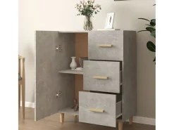 Aparador gris hormigón 69,5x34x90 cm madera de ingeniería