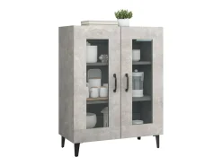 Aparador gris hormigón 69,5x34x90 cm madera de ingeniería