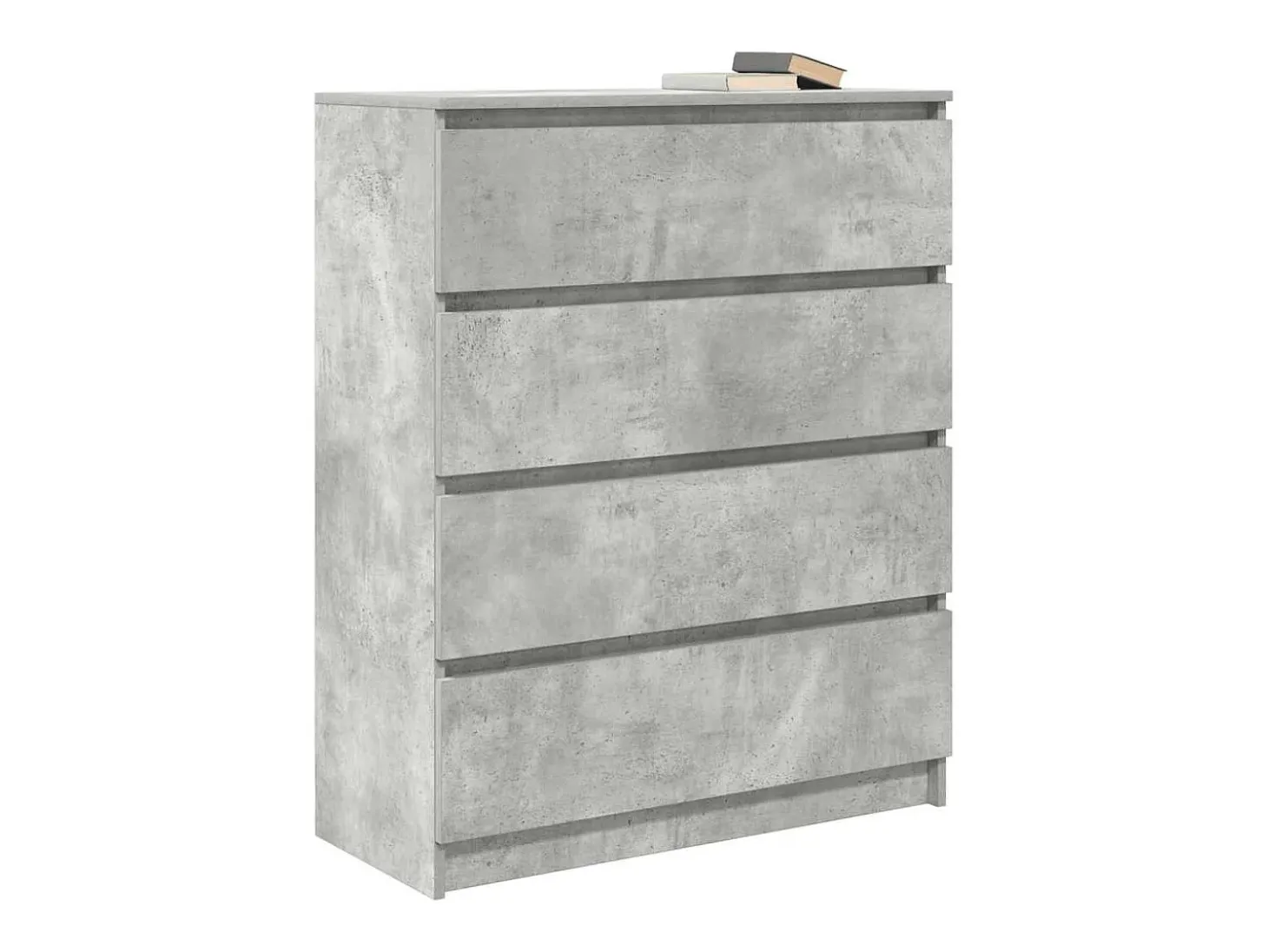 Aparador gris hormigón 80x35x99 cm madera de ingeniería