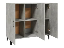 Aparador gris hormigón 90x34x80 cm madera de ingeniería