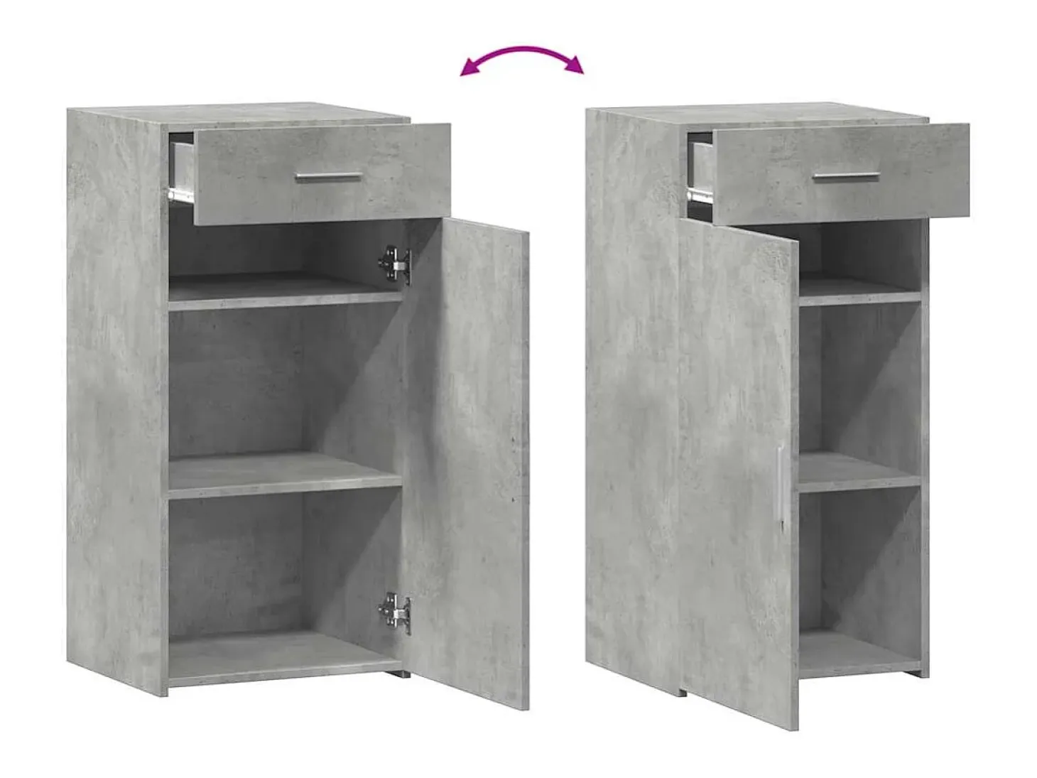 Aparador gris hormigón 45x42,5x93 cm madera de ingeniería