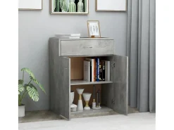 Aparador Gris Hormigón 60x30x75 cm Madera de Ingeniería