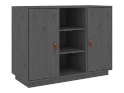 Aparador Gris 100x40x75 cm Madera Maciza de Pino