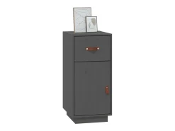 Aparador Gris 34x40x75 cm Madera Maciza de Pino